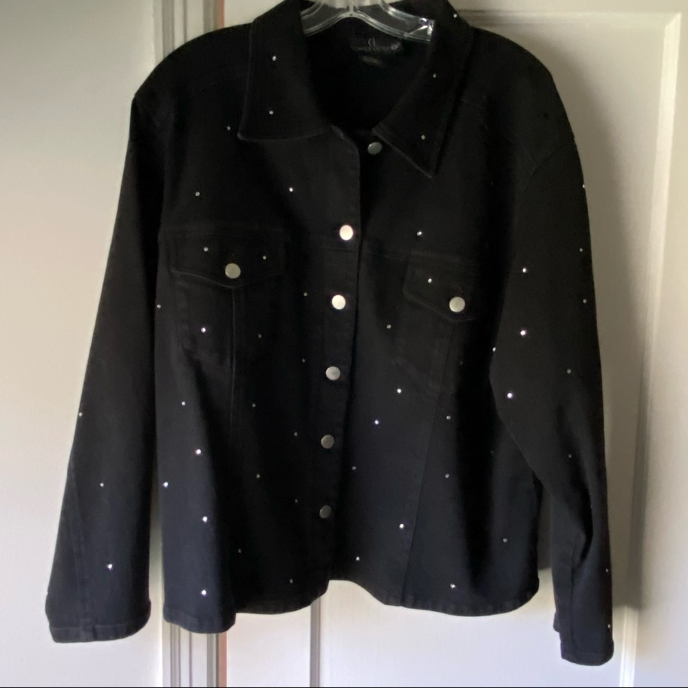 Black Denim Studded Jacket